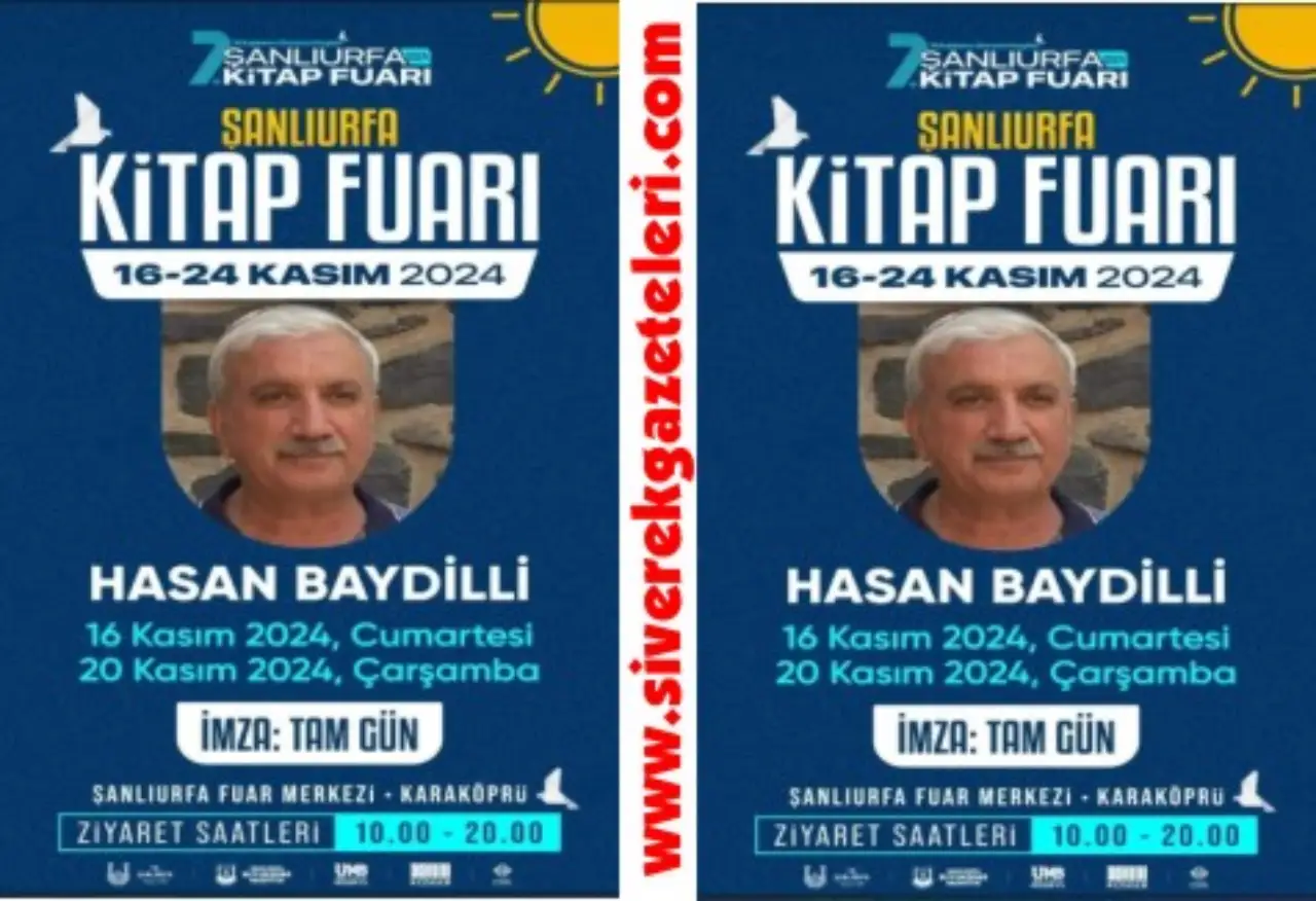 Yazarımı Baydilli Şanlıurfa Kitap Fuarı’nda Kitap Tanıtımı Yapacak